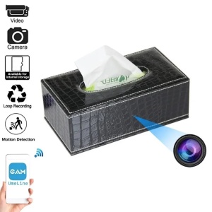 Uchwyt na serwetki z ukrytą kamerą szpiegowską iUni IP73, Wi-Fi, 32GB, Full HD, Podgląd na żywo na telefonie - Img 4