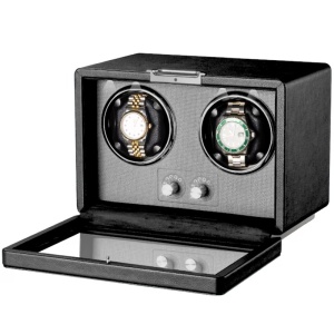 iUni Rotomat na 2 Zegarki Automatyczne, Retro Watch Winder, Skóra Ekologiczna, Czarny - Img 10
