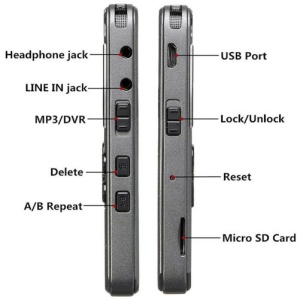 iUni V35 Mini cyfrowy dyktafon, 8 GB, aktywacja głosem, odtwarzacz MP3 - Img 9