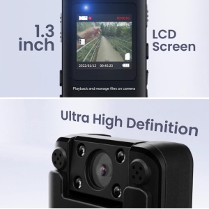 Kamera ciała iUni A22, 32GB, Rejestrator, Noktowizor, Obiektyw Obrotowy 180° - Img 4