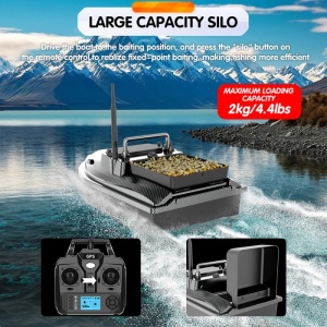 Łódka Zanętowa iUni V060, GPS, 5200mAh, 500m, 2kg, 10km/h, Zdalne sterowanie 2.4GHz - Img 4