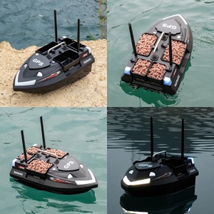 Łódka Zanętowa iUni V802 PRO, GPS, 2 Akumulatory 12000mAh, 4 Pojemnikami, Pojemność 3kg, 500m, 15km/h, Zdalne sterowanie 2.4GHz, Czarny - Img 11