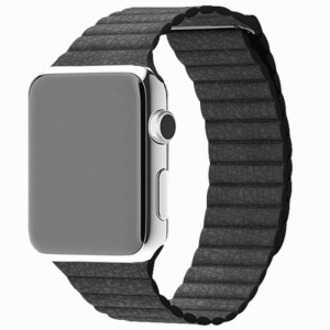 Pasek do zegarka iUni kompatybilny z Apple Watch Ultra/SE/8/7/6/5/5/4/4/3/2/1, 38 mm, skórzana pętla, skóra, ciemnoszary - Img 4