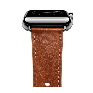 Pasek iUni kompatybilny z Apple Watch Ultra/SE/8/7/6/5/4/3/2/1, 44 mm, Vintage, skórzany, brązowy - Img 4