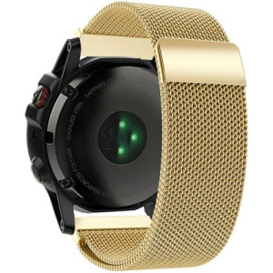 Pasek iUni kompatybilny z Garmin Fenix 7X / 6X / 5X Plus / 5X / 3 HR / 3, 26 mm, szlufka mediolańska, złoty - Img 1