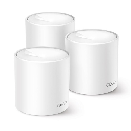 AX1500 Whole Home Mesh Wi-Fi 6 System SPEED: 300 Mbps at 2.4 GHz + 1201 Mbps at 5 GHz SPEC: Internal Antennas, 2× Gigabit Ports (WAN/LAN auto-sensing) FEATURE: Deco App, Router/AP Mode, IPv6, IPTV, Parental Controls, QoS, OFDMA, MU-MIMO, 1024-QAM, WPA3,