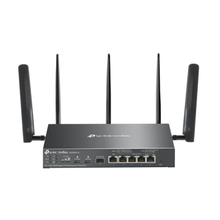 Omada 4G+ Cat6 AX3000 Gigabit VPN Gateway with 4-Port PoE+ PORT: 1× Gigabit SFP WAN/LAN Port, 1× Gigabit RJ45 WAN Port, 4× Gigabit WAN/LAN RJ45 Ports, 2 Nano SIM slot (4G+ Cat6) SPEC: 802.3 at/af, 4 Ports with 45W PoE Power, Desktop & Wall-mount Steel