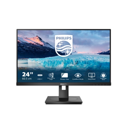 Monitor Philips 23.8", IPS, FHD 1920x1080, 100Hz, 4ms FlickerFree, Boxe 2Wx2, HA Pivot, HDMI, DisplayPor,t DaisyChain, USB hub, USB-C, RJ45, 243S1/00