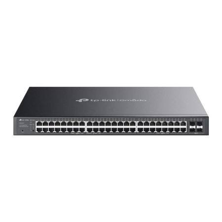Omada 52-Port Gigabit Smart Switch with 32-Port PoE+ PORT: 48× Gigabit Ports (32×PoE+ and 16× Non-PoE), 4× Gigabit SFP Slots SPEC: 32× 802.3at/af, 230 W PoE Power, 1U 19-inch Rack-mountable Steel Case, Fanless FEATURE: Integration with Omada SDN