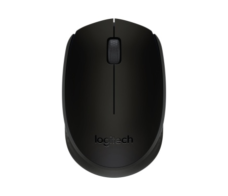 Mouse wireless Logitech B170, optic, interfata USB, rezolutie 1000 DPI, numar butoane 2/1, negru