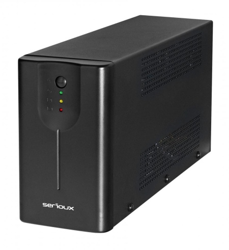UPS Serioux Line Interactive 1500LI, Led, capacitate 1500VA/900W, 4 prize Schuko , baterie 12 V / 8.0 Ah × 2, timp mediu de functionare pe baterii 8 min - 50% sarcina, management USB/RJ45, software inclus
