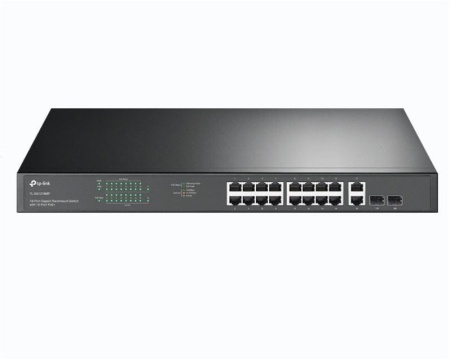 "18-Port Gigabit Rackmount Switch with 16-Port PoE+ PORT: 16× Gigabit PoE+ Ports, 2× Gigabit Non-PoE Ports, 2× Combo Gigabit SFP Slots SPEC: 802.3at/af, 250 W PoE Power, 1U 19-inch Rack-mountable Steel Case FEATURE: Plug and Play"