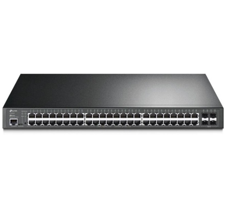 "JetStream™ 52-Port Gigabit L2+ Managed Switch with 48-Port PoE+ PORT: 48× Gigabit PoE+ Ports, 4× Gigabit SFP Slots, RJ45/Micro-USB Console Port SPEC: 802.3at/af, 384 W PoE Power, 1U 19-inch Rack-mountable Steel Case FEATURE: Integration with JetStream™