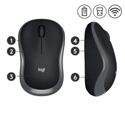 Mouse Logitech M185 Wireless, rezolutie 1000 DPI, negru - Img 9