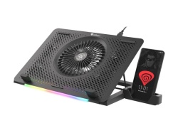 Stand/Cooler laptop Genesis Oxid 450 RGB , dimensiune maxima laptop 15.6", 4 ventilatoare de 140 mm + 1 ventilator 140 mm, iluminare RGB, viteza de rotatie 2400 RPM cele de 60mm si 1100 RPM cel de 140mm, hub USB incorporat, dimensiuni 360 x 260 x 40 mm - Img 8