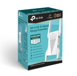 TP-link AXE5400 Wi-Fi6E Mesh Range Extender, Tri-Band, RE815XE, 1 Port Ethernet Gigabit, 2 Antene externe, Standarde Wireless: IEEE 802.11ax 6 GHz, IEEE 802.11a/n/ac/ax 5 GHz, IEEE 802.11b/g/n/ax 2.4 GHz, 4x antene externe, Viteza wireless: 574 Mbps în - Img 2