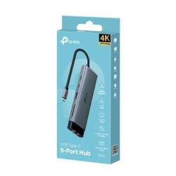 USB Type-C 9-Port Hub SPEC: 1 USB-C Connector, 1 HDMI 4K 60Hz Port, 1 USB-C PD 100W Port, 1 RJ45 1000Mbps Port, 1 SD + 1 TF up to 104MBps Port, 3 USB-A 3.0 Ports, 1 USB-C 3.0 Port FEATURE: Plug and Play, Self-storage for Connector, Fast Heat - Img 5