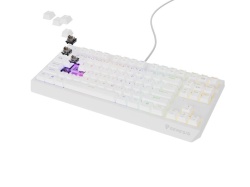 Tastatura gaming mecanica cu fir Genesis Thor 230 TKL, iluminare RGB, swtich Linear, switch model Outemu Brown, numar taste 87, 11 butoane multimedia, lungime cablu 1.6m, dimensiuni 363 x 155 x 39 mm, alb - Img 3