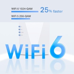TP-link AX1800 Wi-Fi6 Range Extender, RE600X, Dual-Band, Standarde wireless: IEEE 802.11a/n/ac/ax 5GHz, IEEE 802.11b/g/n/ax 2.4GHz, interfata: 1 x 10/100/1000, Dimensiuni: 78×36×149 mm, 2 x antene interne, viteza wireless: 574 Mbps la 2.4GHz, 1201 Mbps - Img 8