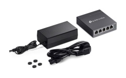Omada 5-Port Gigabit Desktop Switch with 4-Port PoE+ PORT: 4× Gigabit PoE+ Ports, 1× Gigabit Non-PoE Port SPEC: 802.3af/at, 65 W PoE Power, Desktop Steel Case FEATURE: Plug and Play - Img 7