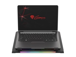 Stand/Cooler laptop Genesis Oxid 450 RGB , dimensiune maxima laptop 15.6", 4 ventilatoare de 140 mm + 1 ventilator 140 mm, iluminare RGB, viteza de rotatie 2400 RPM cele de 60mm si 1100 RPM cel de 140mm, hub USB incorporat, dimensiuni 360 x 260 x 40 mm - Img 4