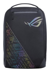 BP1501G ROG BACKPACK 15_17, Black, Holographic Edition, Stylish, gaming-inspired design with the cyber-text pattern and ROG Logo, Quick- access exterior pocket for your essential accessories, Generous 18L interior for easy transport of an up to 17’’ - Img 4