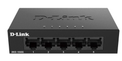 D-Link Switch DGS-105GL, 5 porturi Gigabit, Capacity 10Gbps, desktop, faramanagement, metal, negru, fara ventilator, D-Link Green. - Img 1