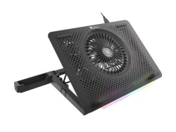 Stand/Cooler laptop Genesis Oxid 450 RGB , dimensiune maxima laptop 15.6", 4 ventilatoare de 140 mm + 1 ventilator 140 mm, iluminare RGB, viteza de rotatie 2400 RPM cele de 60mm si 1100 RPM cel de 140mm, hub USB incorporat, dimensiuni 360 x 260 x 40 mm - Img 5