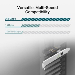 Adaptor wireless TP-Link, TX201, 2.5 Gigabit PCIe, Standarde și Protocoale: IEEE 802.3, IEEE 802.3u, IEEE 802.3ab, IEEE 802.3bz, IEEE 802.3x, Interfata: 1× PCI Express 2.1 x 1, 1× RJ45 Gigabit/Megabit Port, Dimensiuni: 120.8 × 98.2 × 21.5 mm. - Img 9