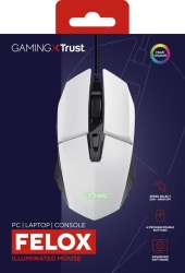 Mouse Trust GXT110W Felox cu fir, rezolutie maxima 6400 DPI, alb - Img 12