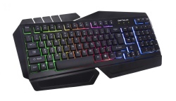 Tastatura gamig Serioux Andor, 104 taste, 19 taste Anti-ghosting , design ergonomic, iluminare rainbow, structura metalica neagra, taste negre, design cu palm rest, cablu USB 1.5M PVC, plug and play, compatibila cu Windows 2000/XP/9X/VISTA/7/8/10 - Img 2