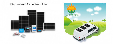 Kit solar pentru rulote, 170wp 12v, stocare 100a 12.8v LiFePO4
