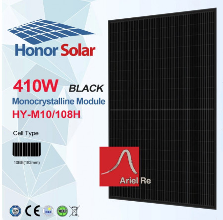 36 x Panou fotovoltaic monocristalin half-cut 410w black Honor Solar