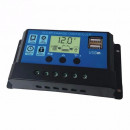Regulator de incarcare Pwm solar 12/24v cu afisaj + 2 usb, 30a