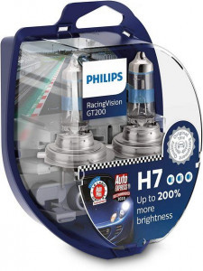Set 2 Becuri Far H7 55w 12v Racing Vision Gt200 Philips