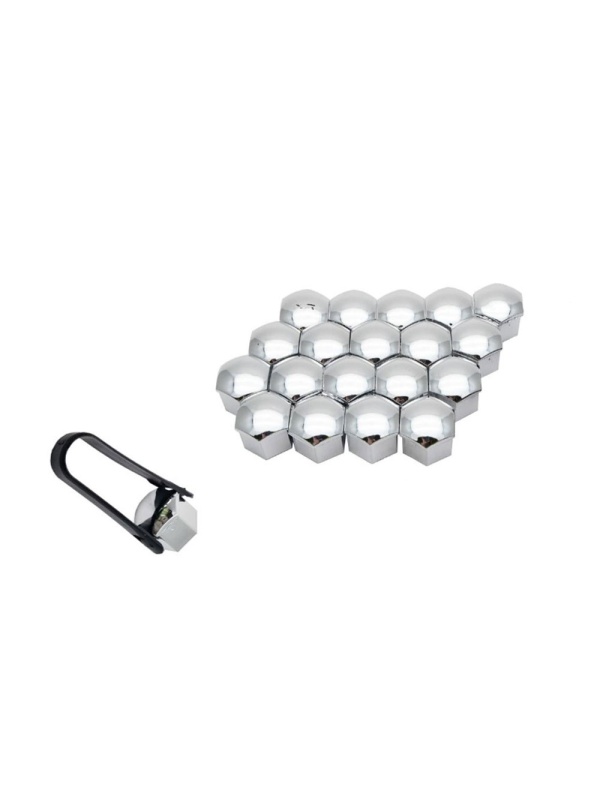 Set 20 Capace Prezoane 19 mm + Clește de Montare – Crom