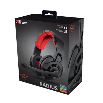 Casti gaming Trust GXT411 RADIUS, Microfon, Controler, Negru/Rosu