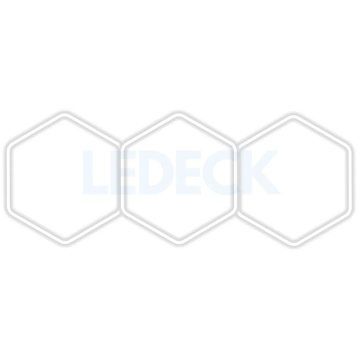 Lumină LED Hexagonală Profesională Aluminiu– 3 Module 120x315CM – Service Auto, Detailing, Ateliere, Spații Comerciale