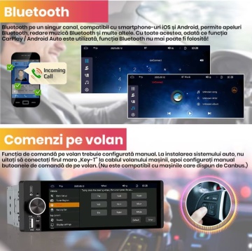 Player Auto Universal 6.36 Inch cu Apple CarPlay și Android Auto Wireless + Cameră Marșarier CADOU - Img 5