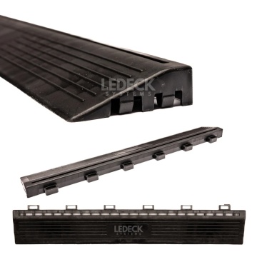 Rampa laterală cu prindere exterioară (mama) – Pardoseala Modulara Plastic PP – Negru