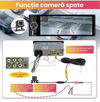 Player Auto Universal 6.36 Inch cu Apple CarPlay și Android Auto Wireless + Cameră Marșarier CADOU - Img 6