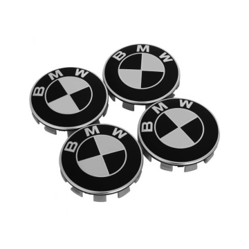 Set 4 Capace Centrale Jante compatibile BMW diametru 68mm model Alb Negru