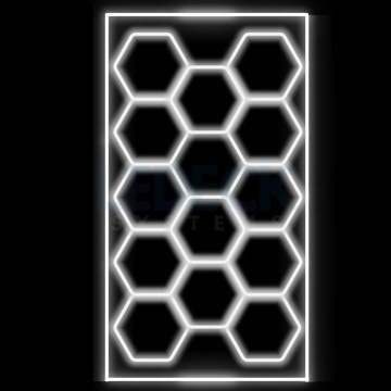 Set Lumina LED Hexagonala – 14 Module, 484x243 cm – combinatia perfecta intre design modern si iluminare premium!