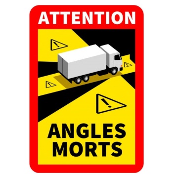 Autocolant Camion Unghi Mort „Angles Morts” – 25 x 17 cm