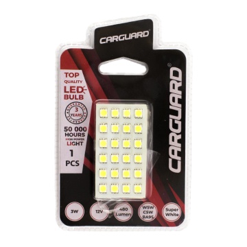 Placă LED SMD 65x35mm 12V CARGUARD – 480lm – W5W C5W BA9S
