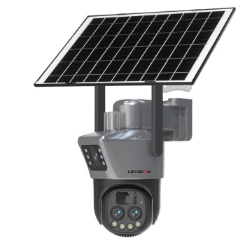 Camera Supraveghere DUBLA 2 Ecrane Diferite, ZOOM 10X cu Panou Solar, Cartela SIM, 8MP, 3G/4G
