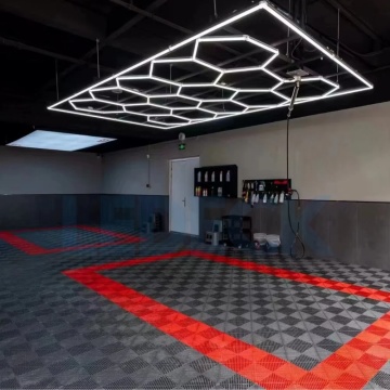Set Lumină LED Hexagonală 14 Module + Rama 484x243 cm – Iluminare Profesională Atelier Detailing Auto Honeycomb