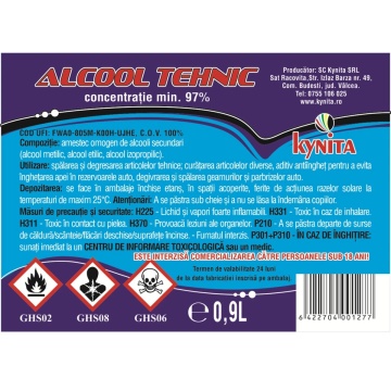 Alcool tehnic Kynita 900 ml – degresare, curățare și utilizări multiple - Img 2