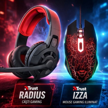 Pachet Gaming Trust – Căști + Mouse pentru performanță completă