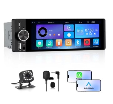 Player Auto Universal 6.36 Inch cu Apple CarPlay și Android Auto Wireless + Cameră Marșarier CADOU